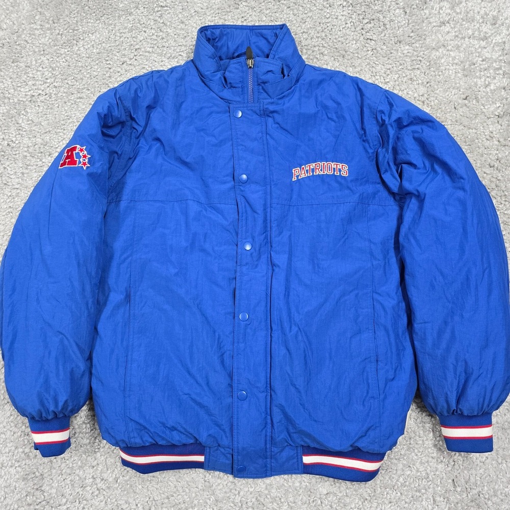 Reebok Men's New England Patriots NFL Bomber Jacket Blue Size Medium Fan Gear